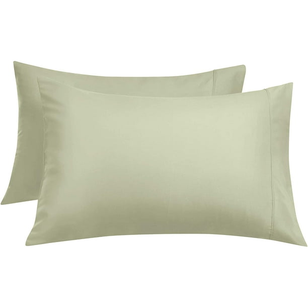 2-Pack Celadon Green Basics Light-Weight Microfiber Pillowcases Standard